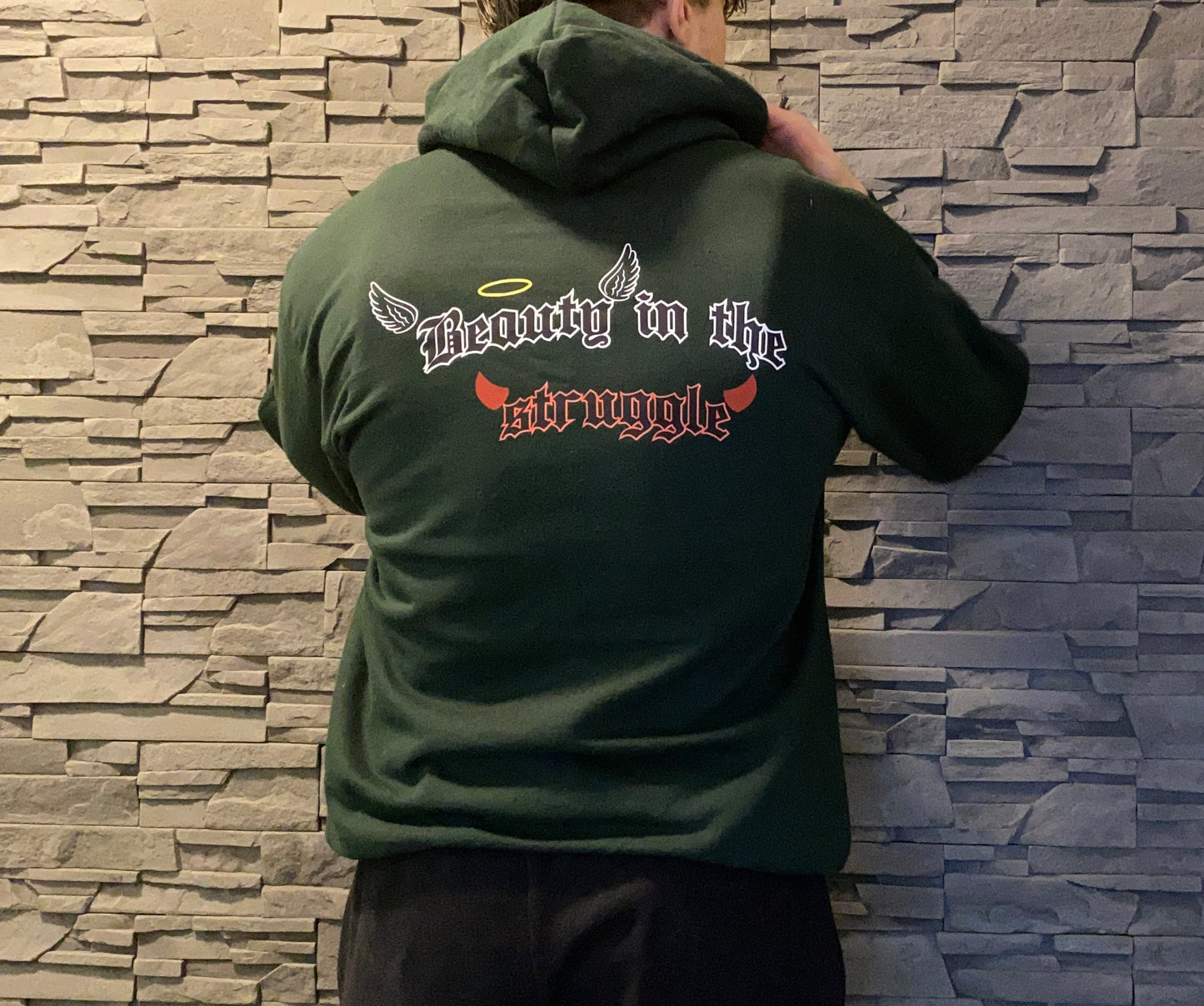 Forest Green Beauty In The Struggle Hoodie